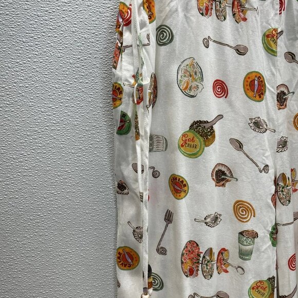 Lisa Says Gah Women’s Nora Linen Pants Size XL White/Multi — Drawstring Waist - Picture 4 of 9